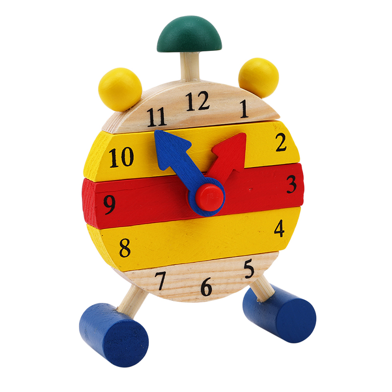 시간 학습 교육 미니 퍼즐 시계 몬테소리 나무 퍼즐 어린이를위한 장난감 디지털 교육 게임